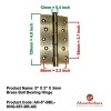 5" x 3" x 3mm Brass Ball Bearing Hinge